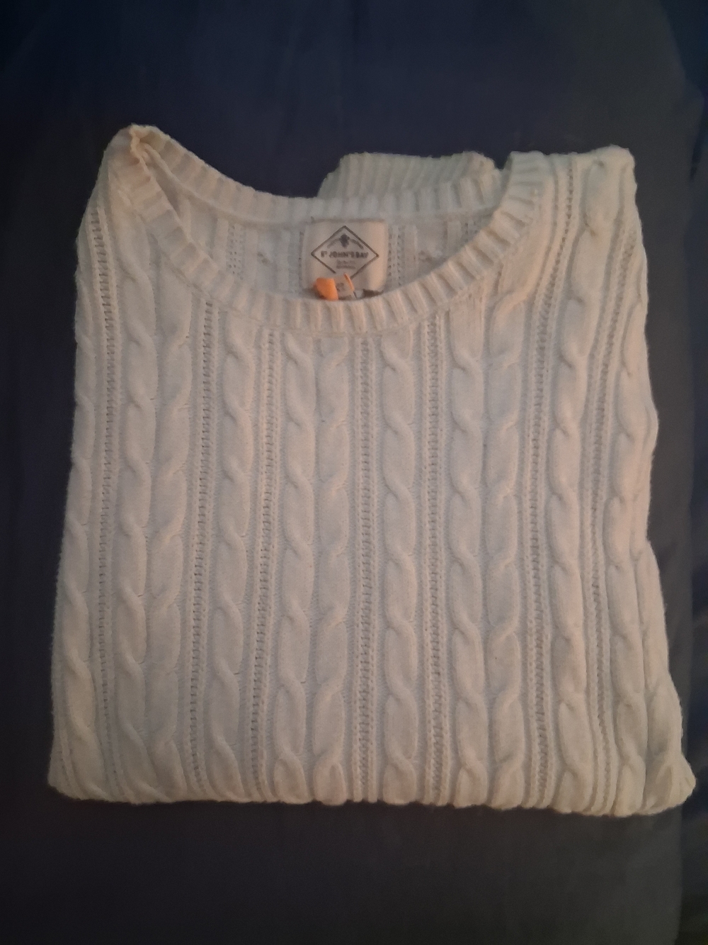 St. John's Bay Cream Cable Knit Crewneck Sweater perfect For Fall!
